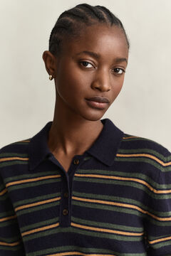 Striped Superfine Lambswool Rugger — EVENING BLUE 3
