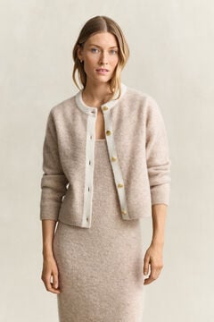 Alpaca Wool Blend Cardigan — LIGHT BEIGE MELANGE 6
