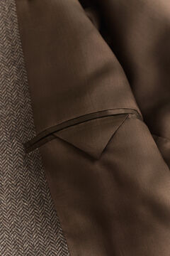 Wool Herringbone Suit Jacket — BLACK BROWN 3
