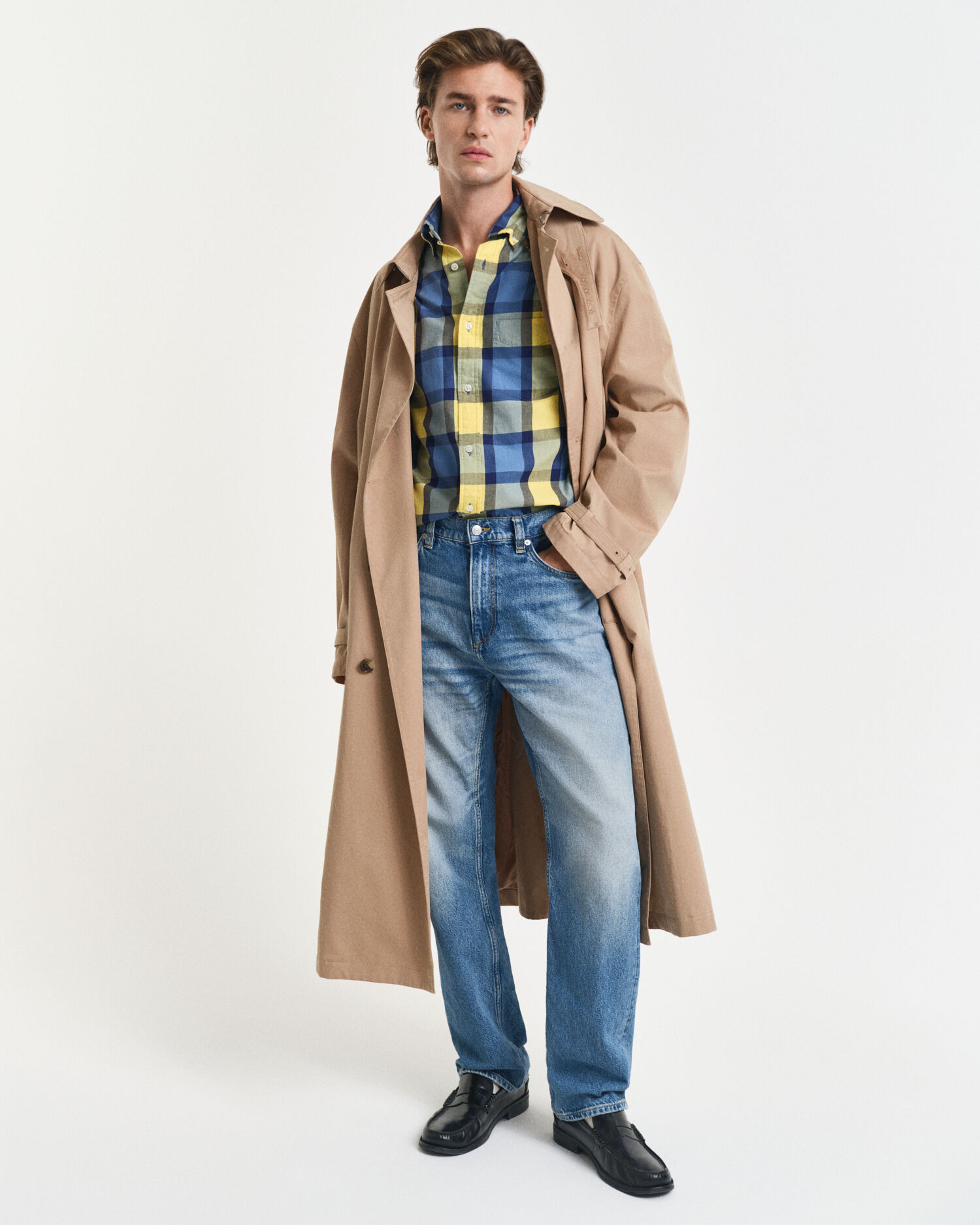 Relaxed Fit Checked Twill Shirt