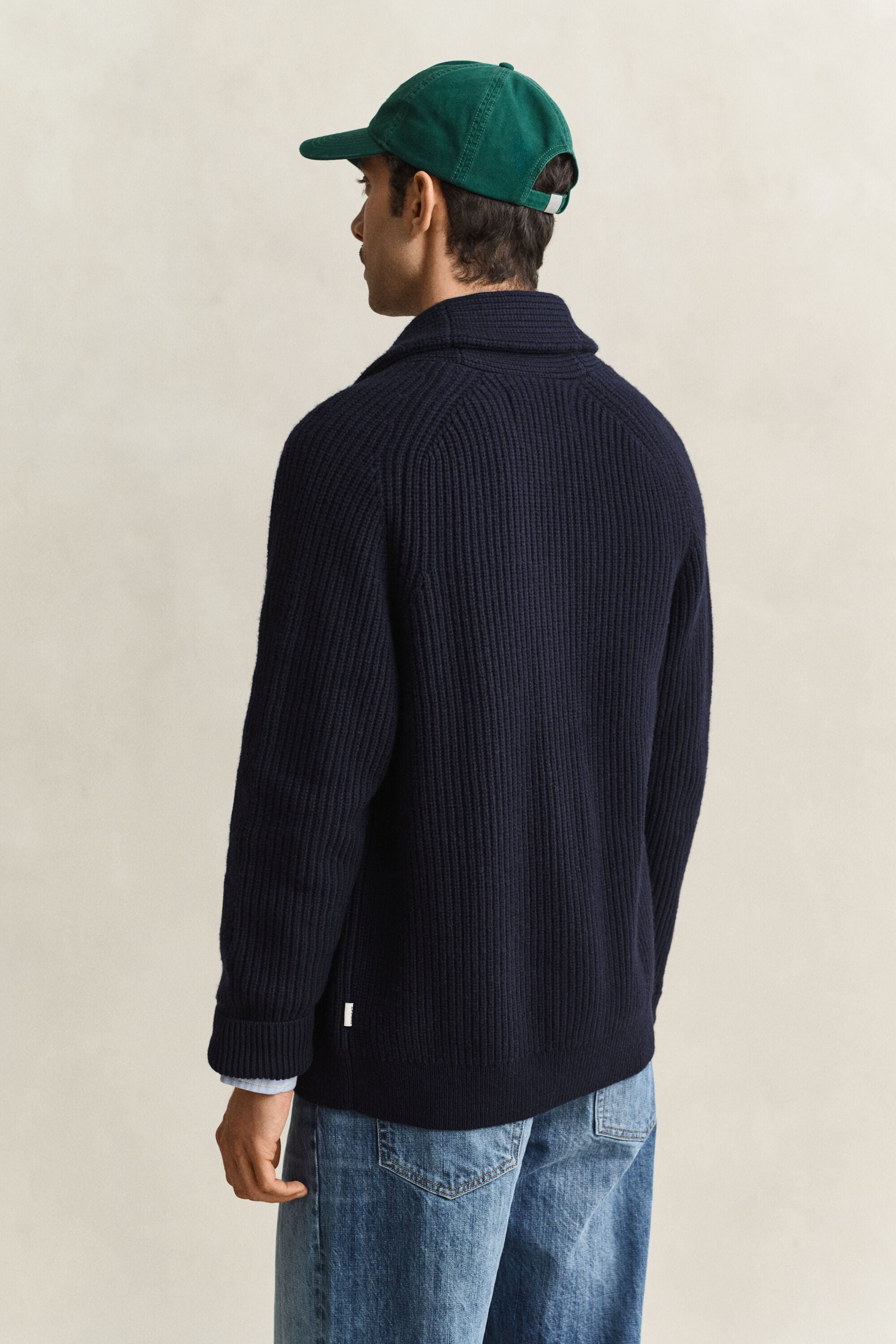 Ribbed Wool Blend Cardigan