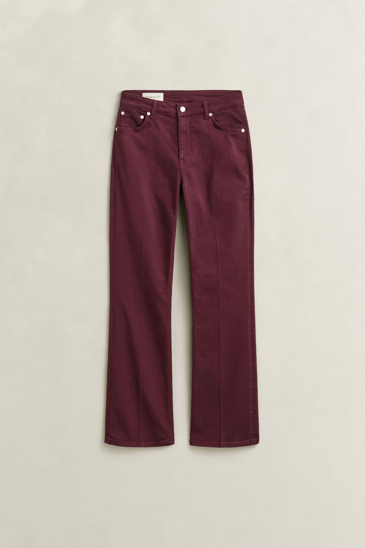 Slim Flared Color Jeans — DARKENED WINE