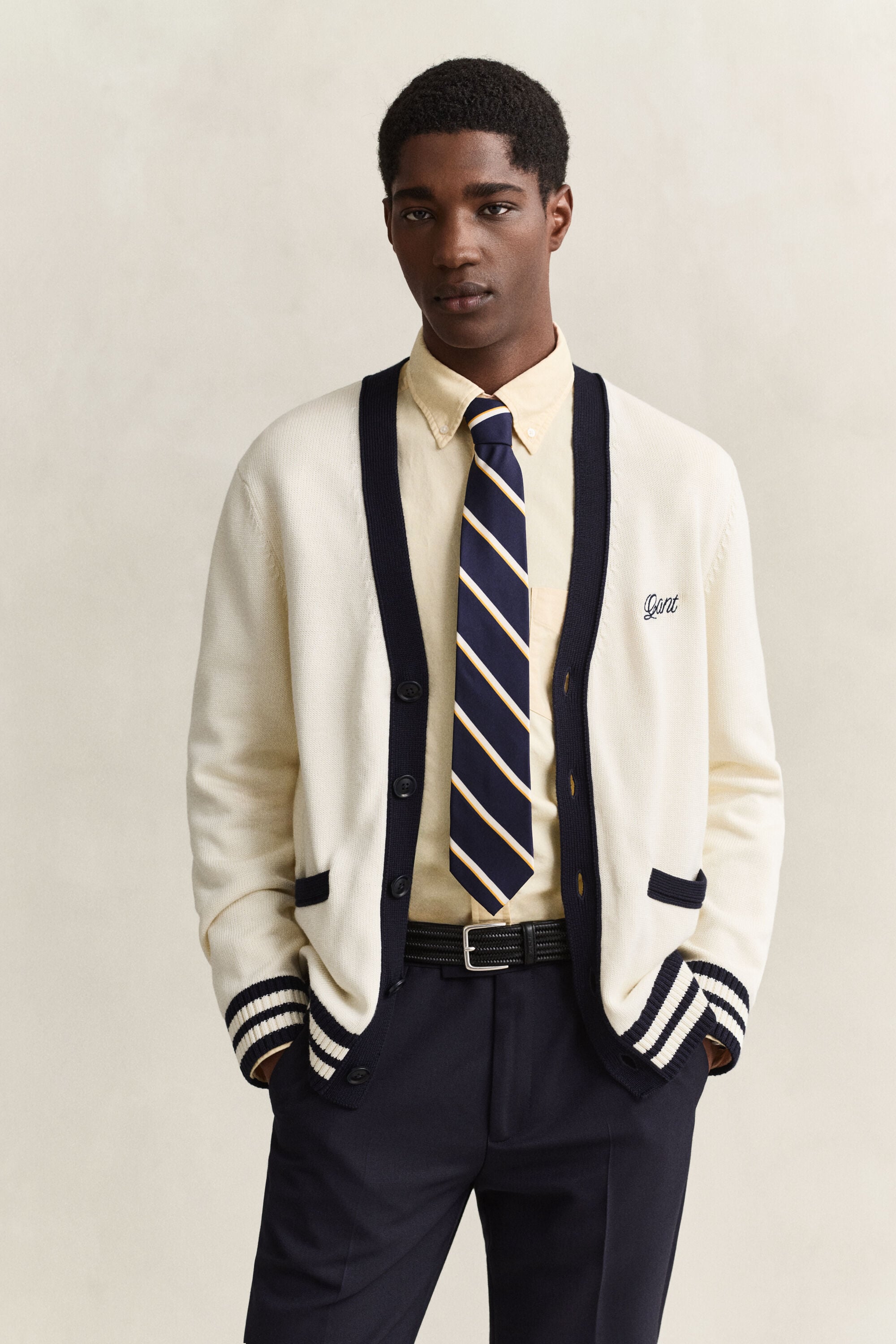 Buttoned V-Neck Cardigan