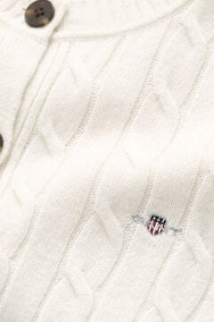 Lambswool Cable Knit Cardigan — CREAM 1