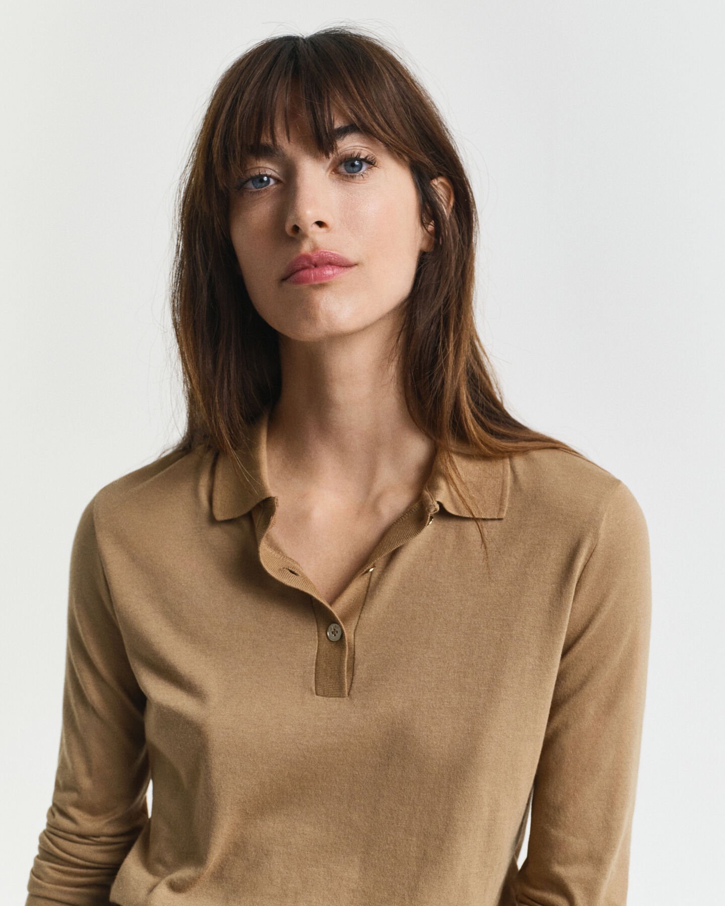 Seamless Buttoned Long Sleeve Polo Shirt