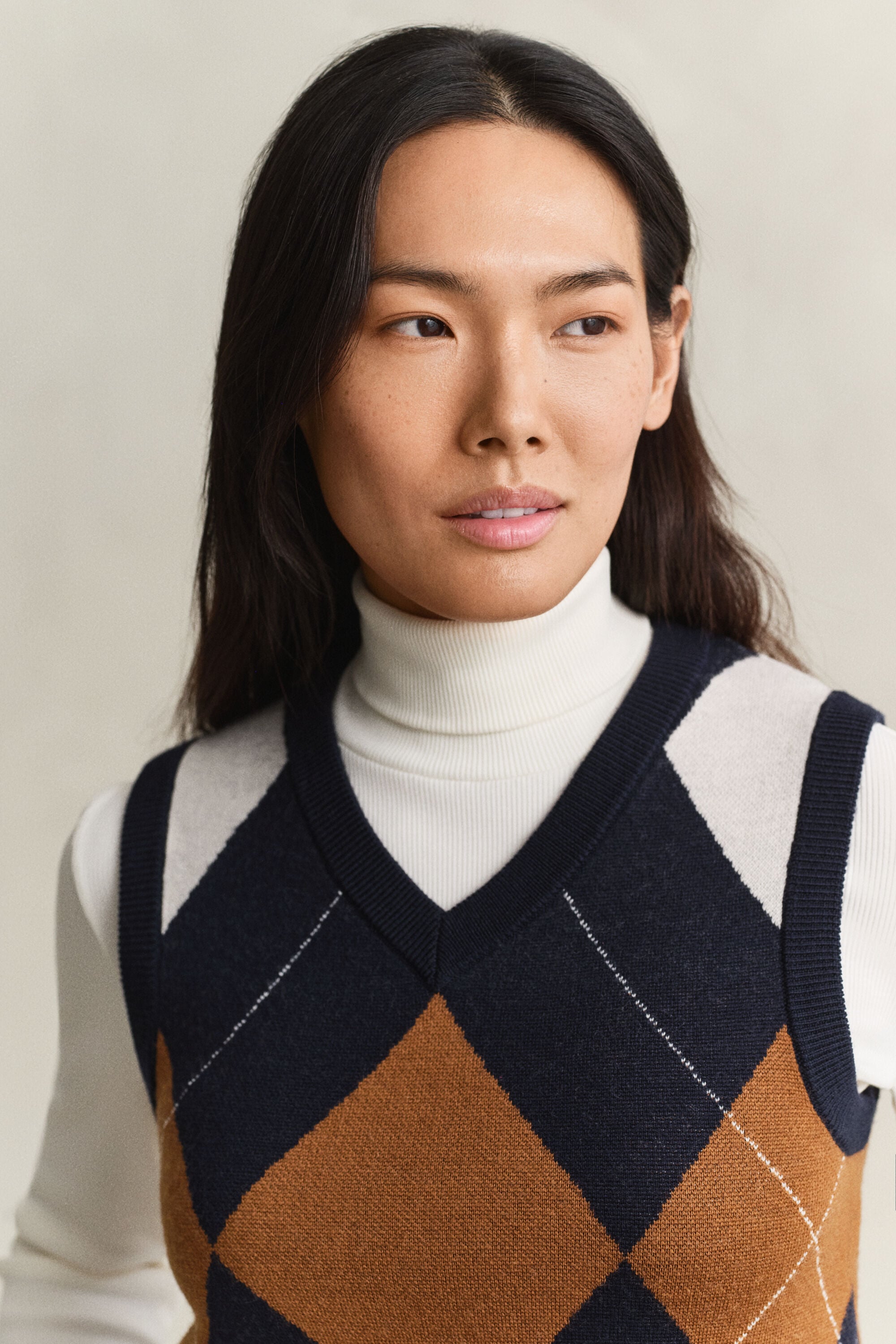 Knitted Wool Argyle Vest