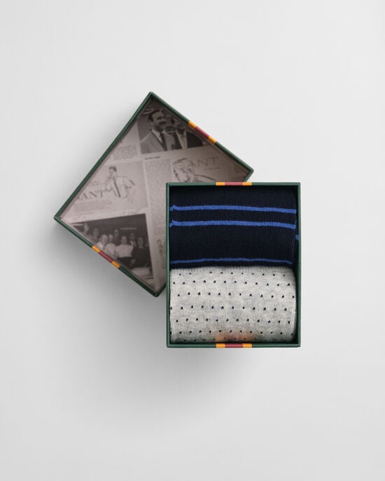 2-Pack Striped & Mini Dotted Socks Gift Box