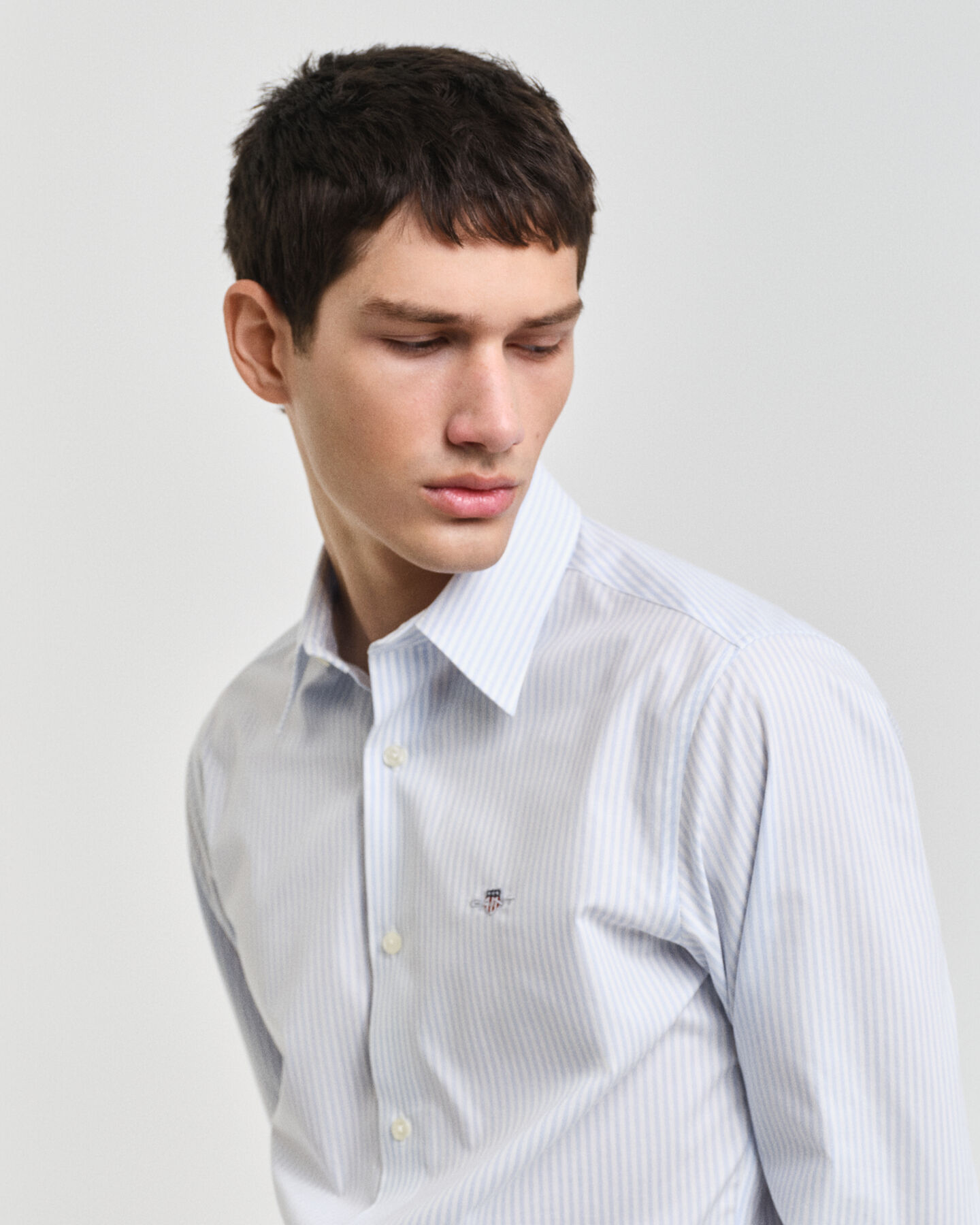 Slim Fit Striped Stretch Poplin Shirt