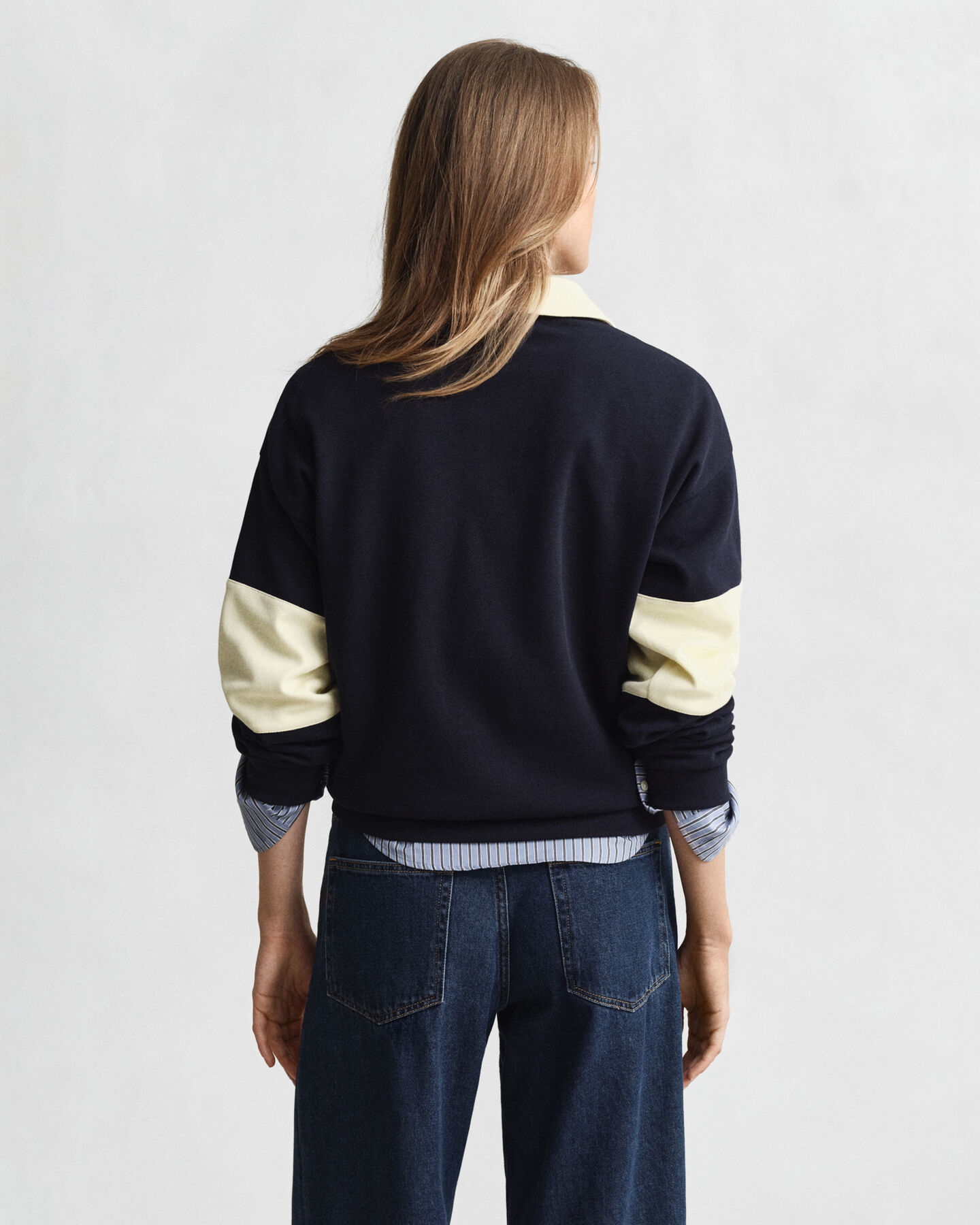 Piqué Textured Color Blocked Rugger