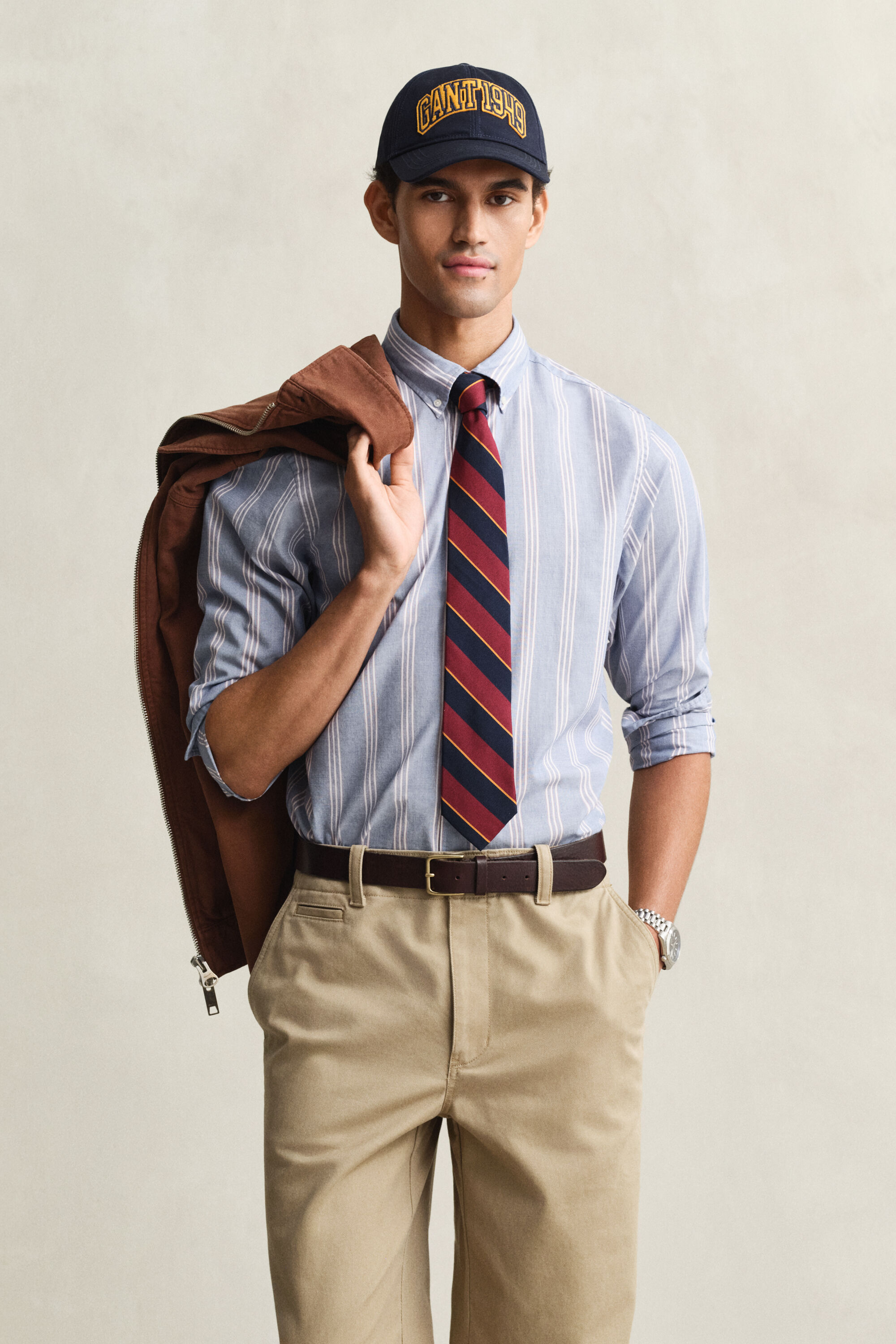 Regular Fit Fil-à-Fil Striped Poplin Shirt