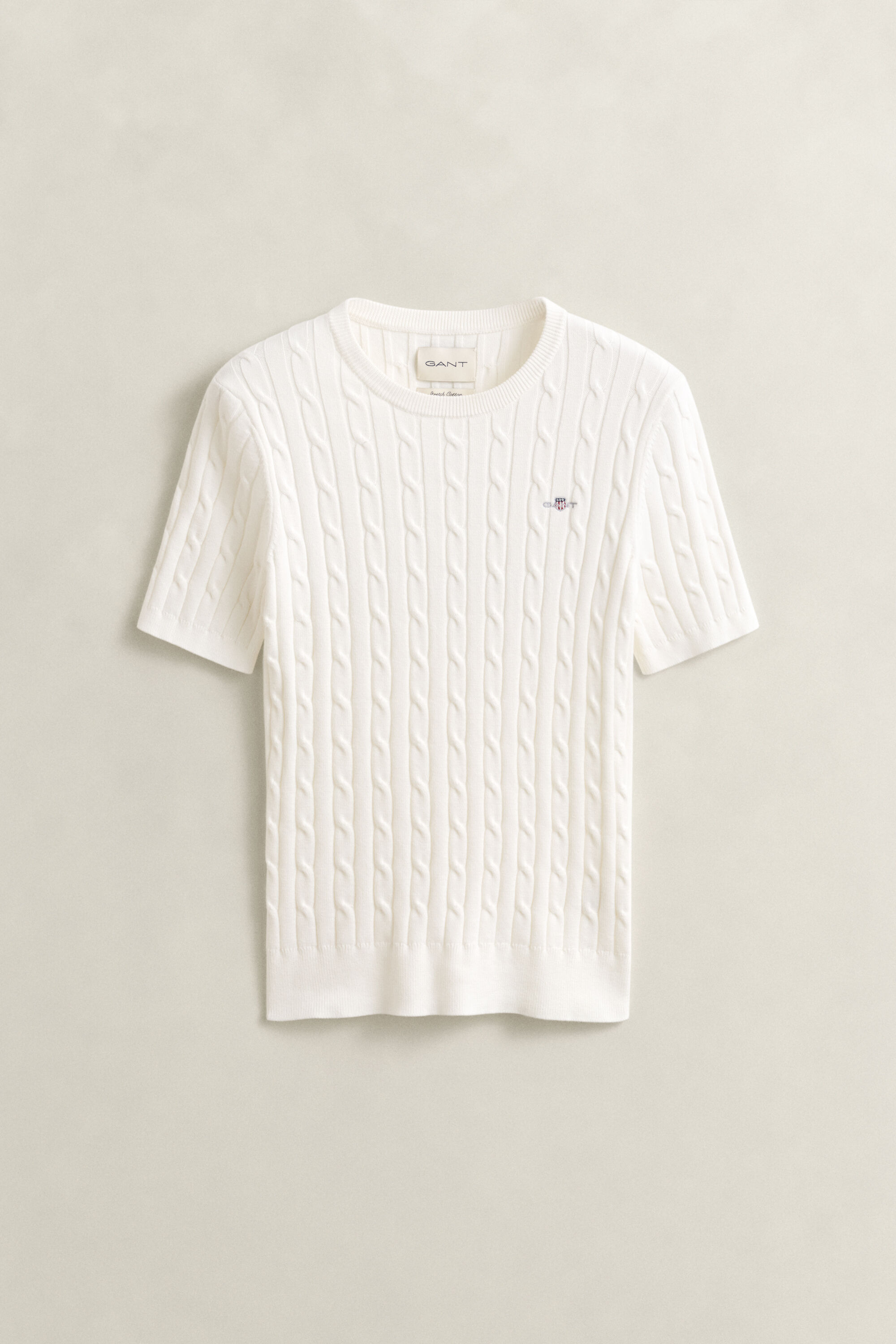 Cable Knit Short Sleeve Sweater