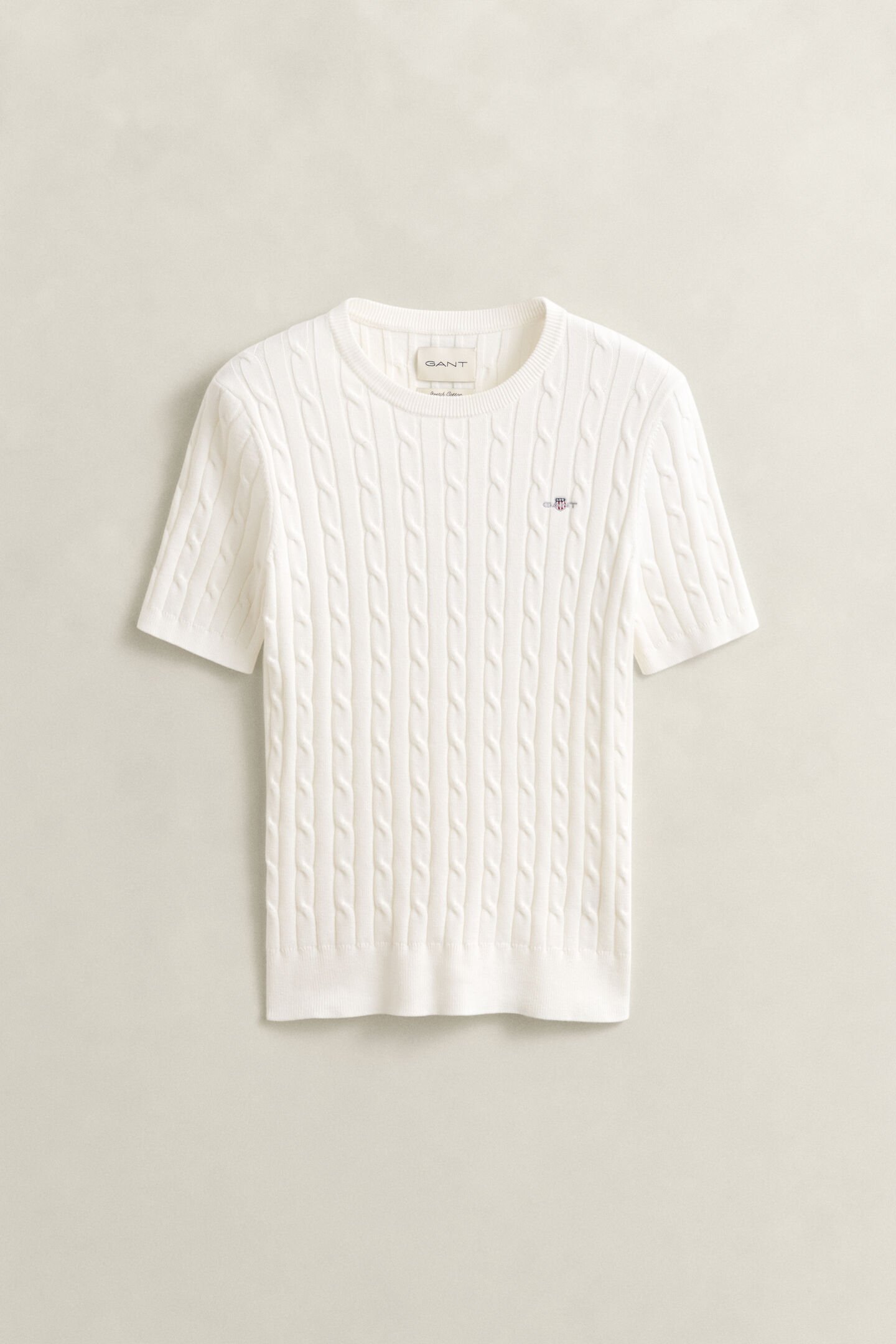 Cable Knit Short Sleeve Sweater