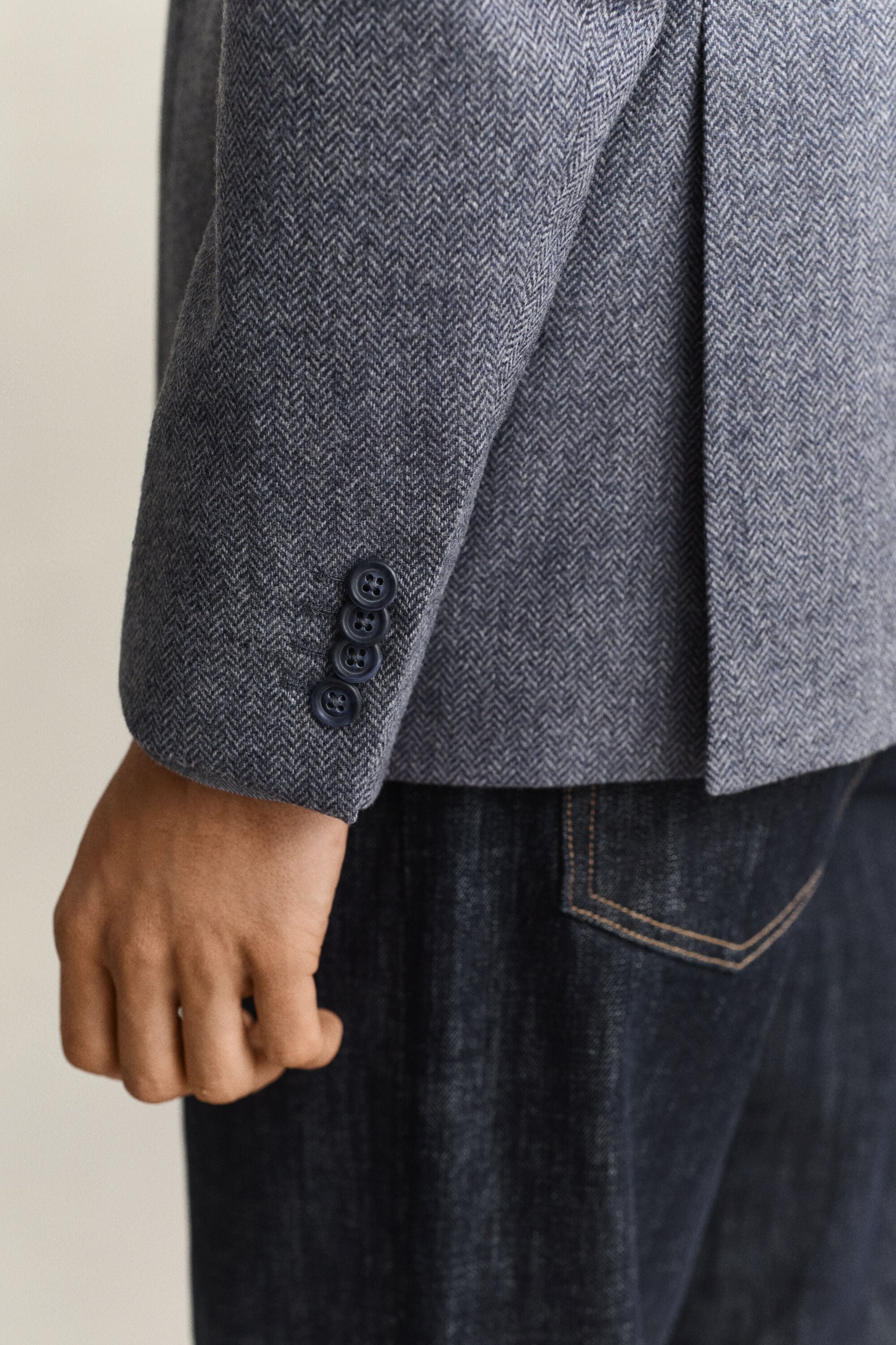 Wool Herringbone Suit Jacket
