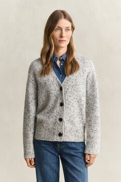Wool Blend Nepps Cardigan — CREAM 4