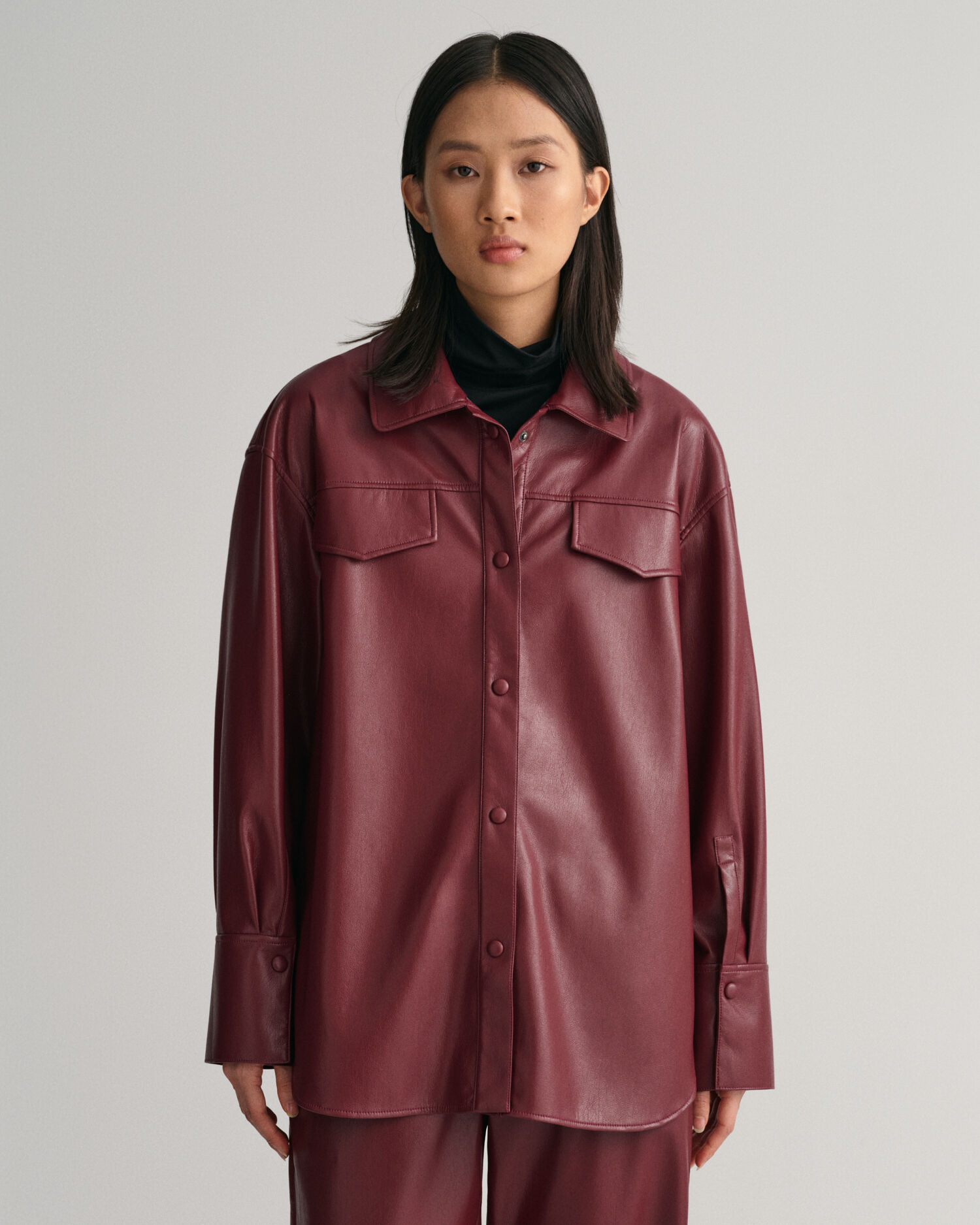 Faux Leather Overshirt