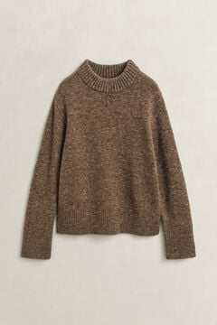 Wool Blend Nepps Sweater — CARAMEL BROWN 1