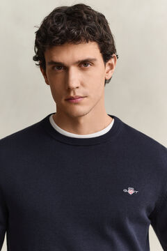 Cotton Crew Neck Sweater — EVENING BLUE 3