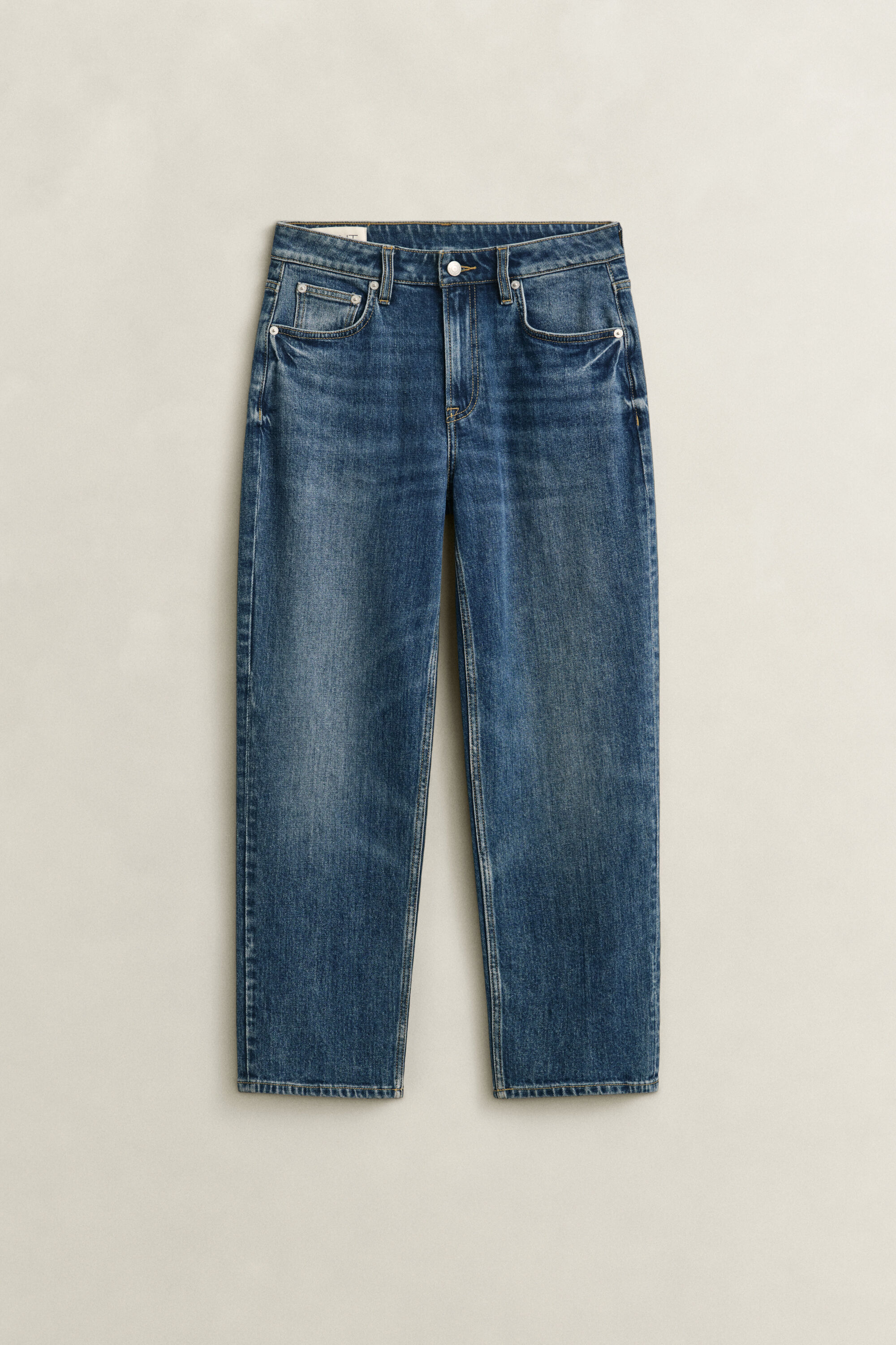 Cropped Straight Leg Stretch Jeans
