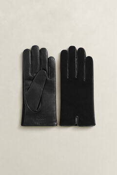 Leather Suede Gloves — BLACK 2