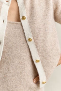 Alpaca Wool Blend Cardigan — LIGHT BEIGE MELANGE 3