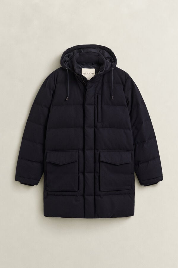 Flannel Down Mid Jacket — EVENING BLUE