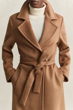 Belted Wool Blend Coat — ROASTED WALNUT 3
