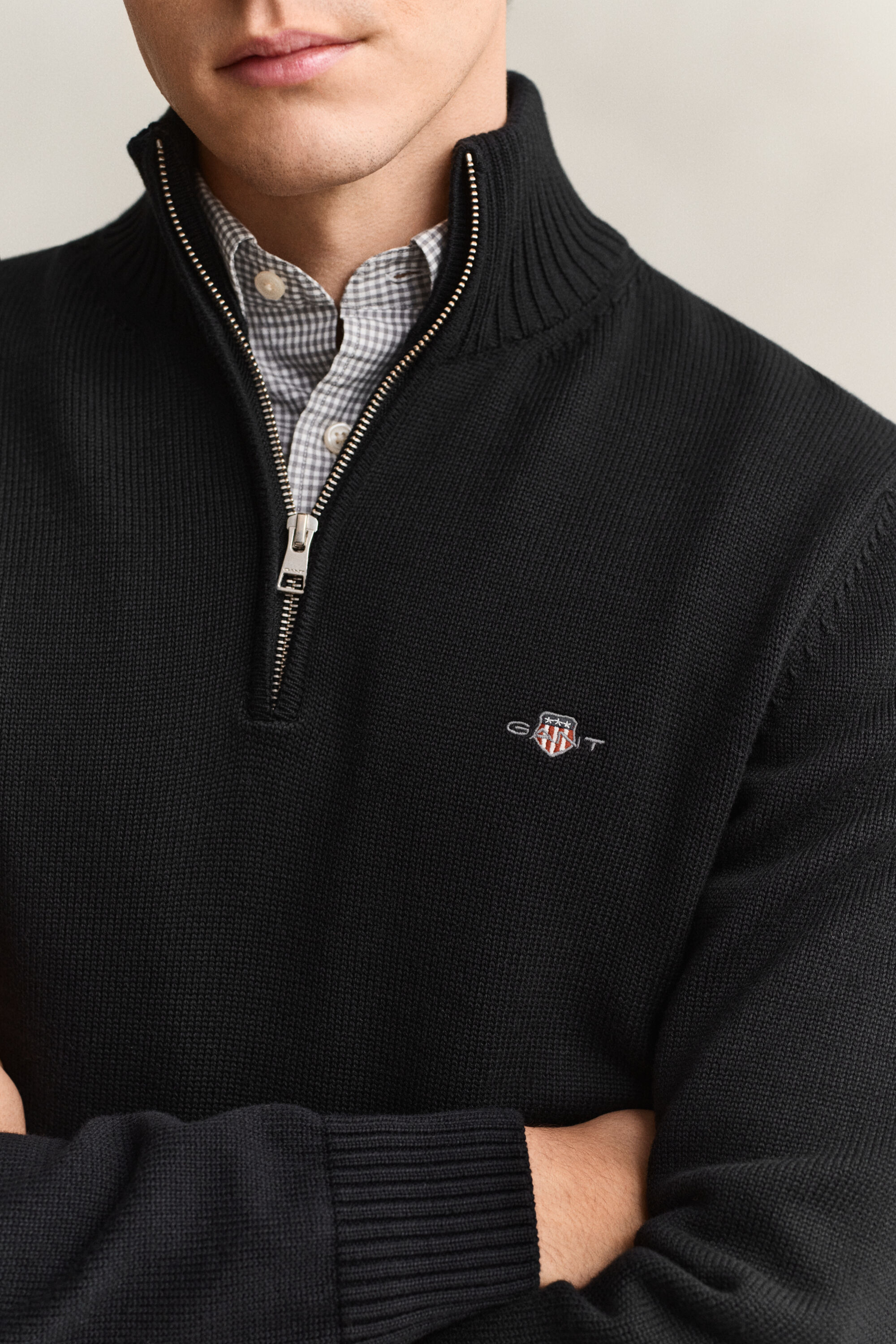 Casual Cotton Half-Zip Sweater