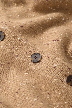 Wool Blend Nepps Cardigan — WARM KHAKI 2