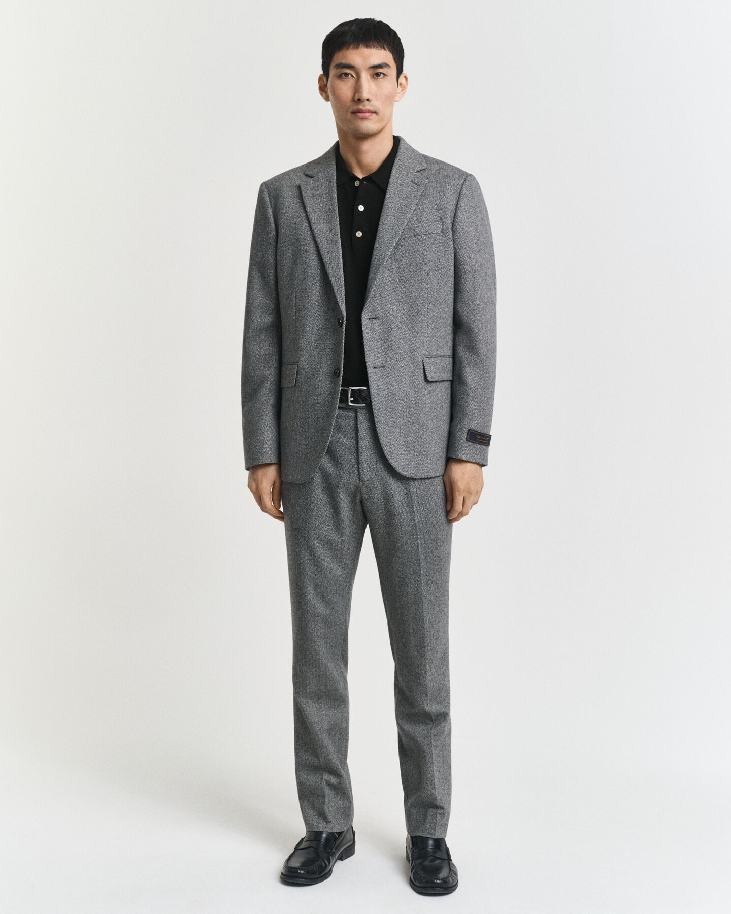 Slim Fit Flannel Herringbone Suit Pants