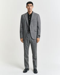 Slim Fit Flannel Herringbone Suit Pants