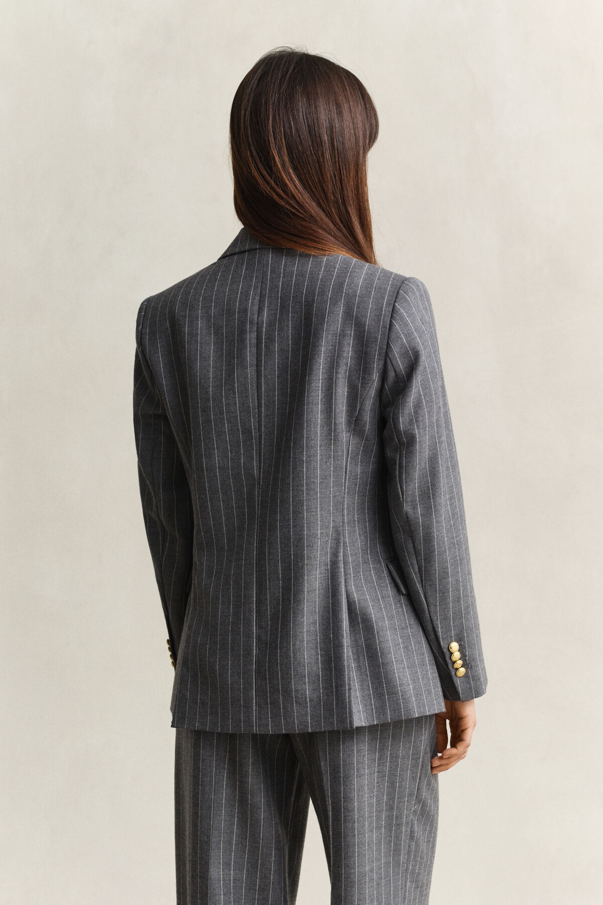 Pinstripe Club Blazer — CHARCOAL MELANGE