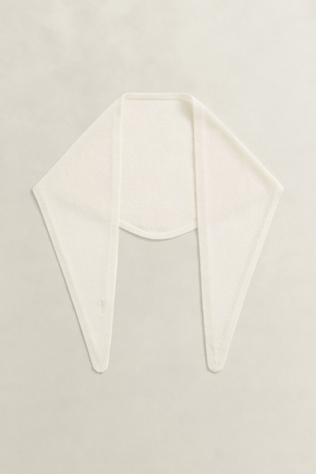 Wool Cashmere Triangle Scarf — CREAM