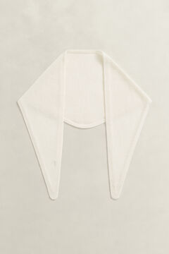 Wool Cashmere Triangle Scarf — CREAM 3