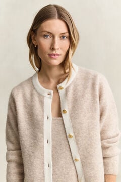 Alpaca Wool Blend Cardigan — LIGHT BEIGE MELANGE 4