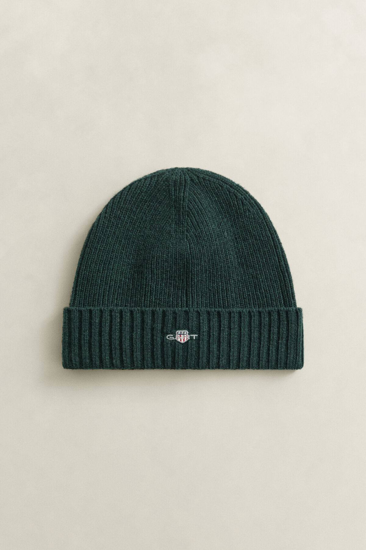 Shield Wool Beanie — TARTAN GREEN