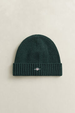 Shield Wool Beanie — TARTAN GREEN 2