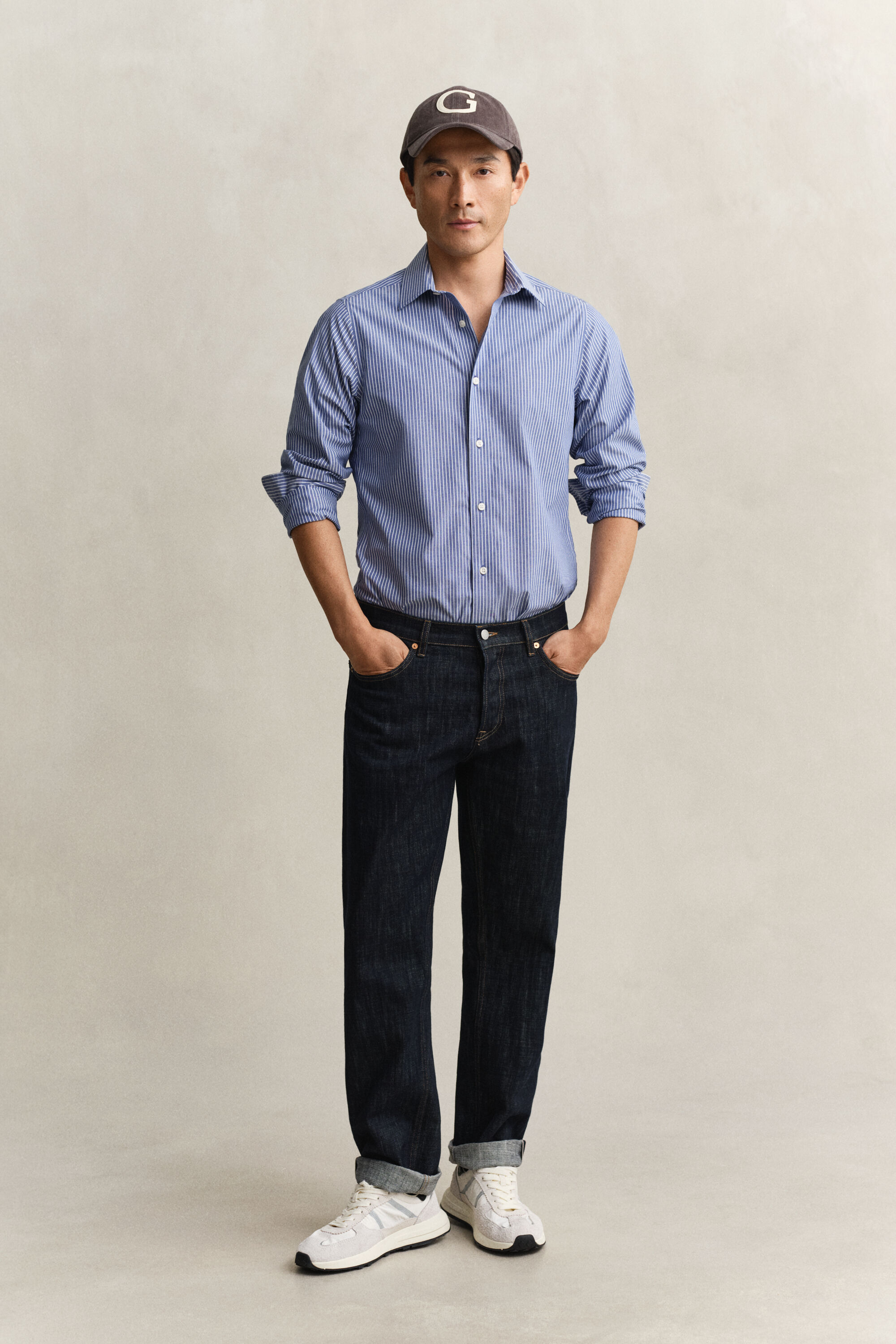 Striped Stretch Poplin Shirt