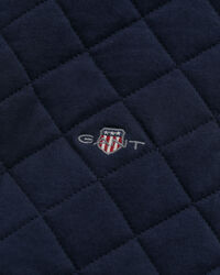 Corduroy Collar Quilted Zip Sweatshirt