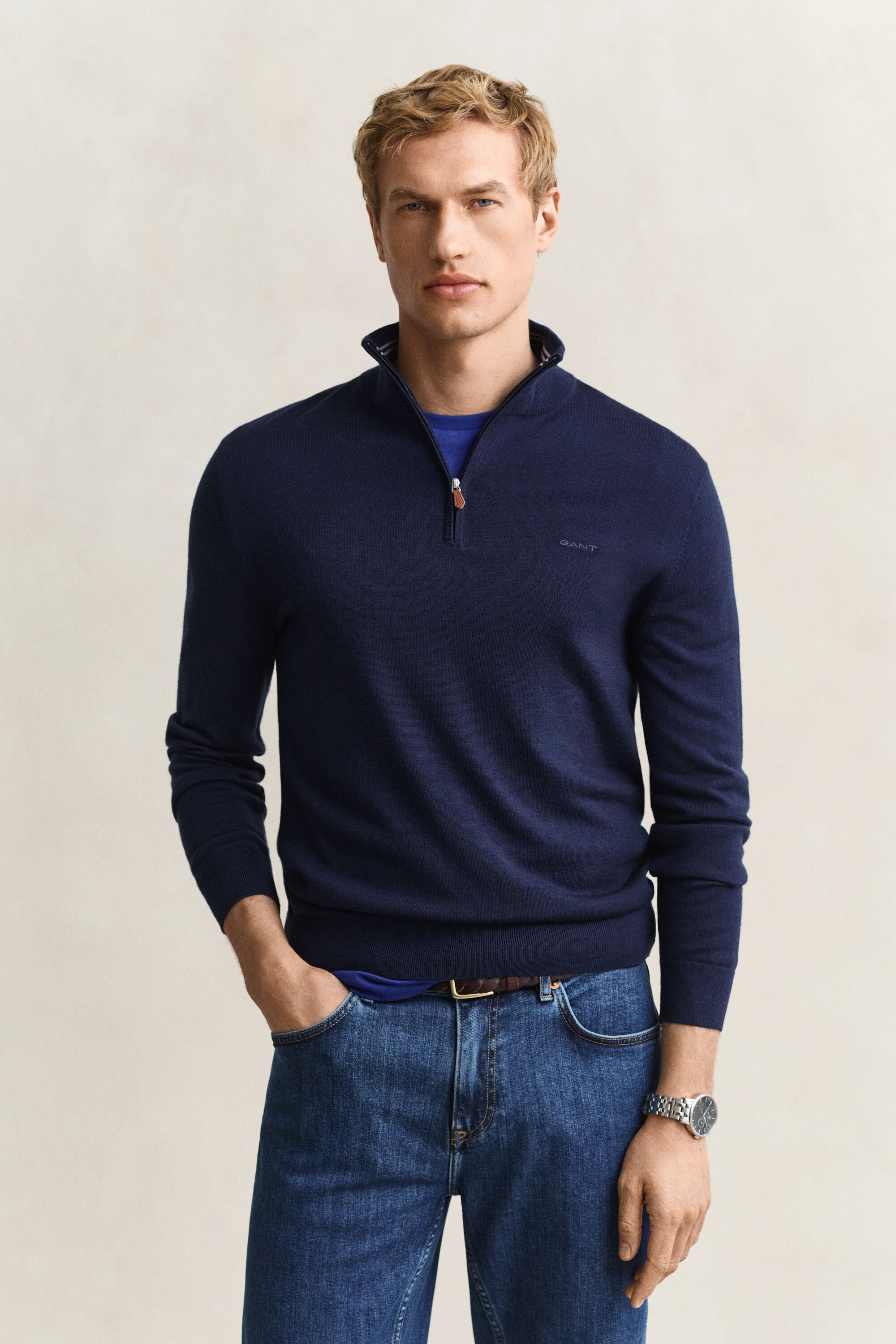Merino Wool Half-Zip Sweater