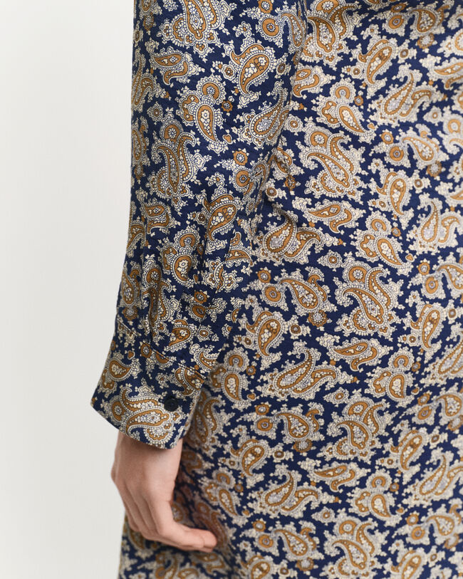 Paisley Wrap Shirt Dress