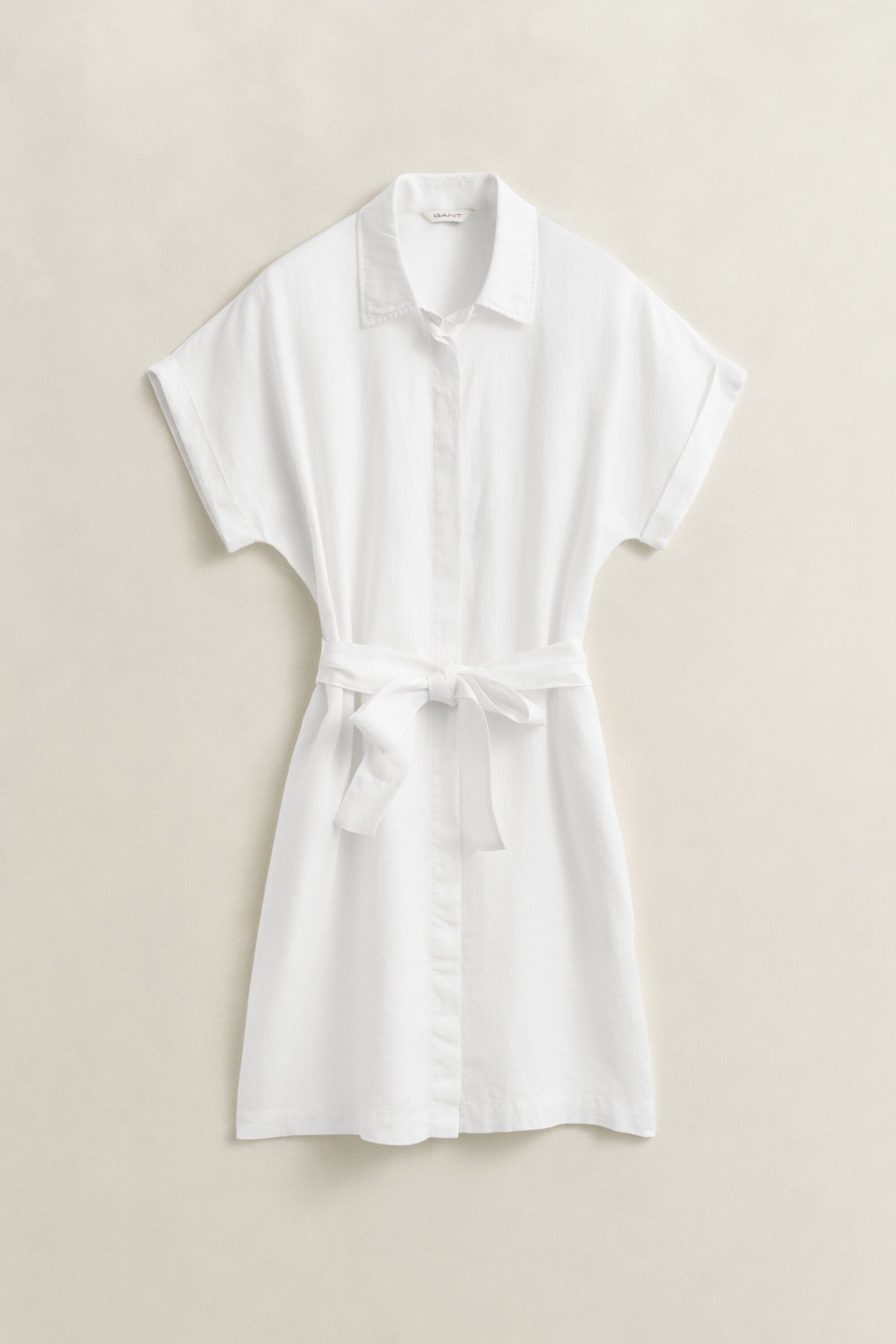 Linen Cap Sleeve Shirt Dress