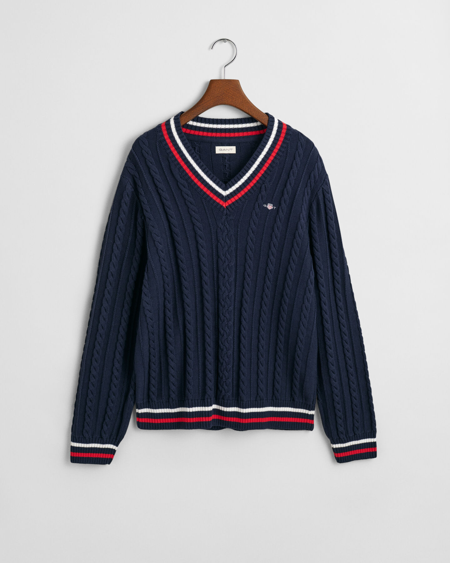 Teens Striped Cable Knit V-Neck Sweater