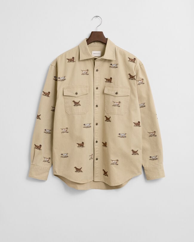 Relaxed Fit Embroidered Twill Shirt