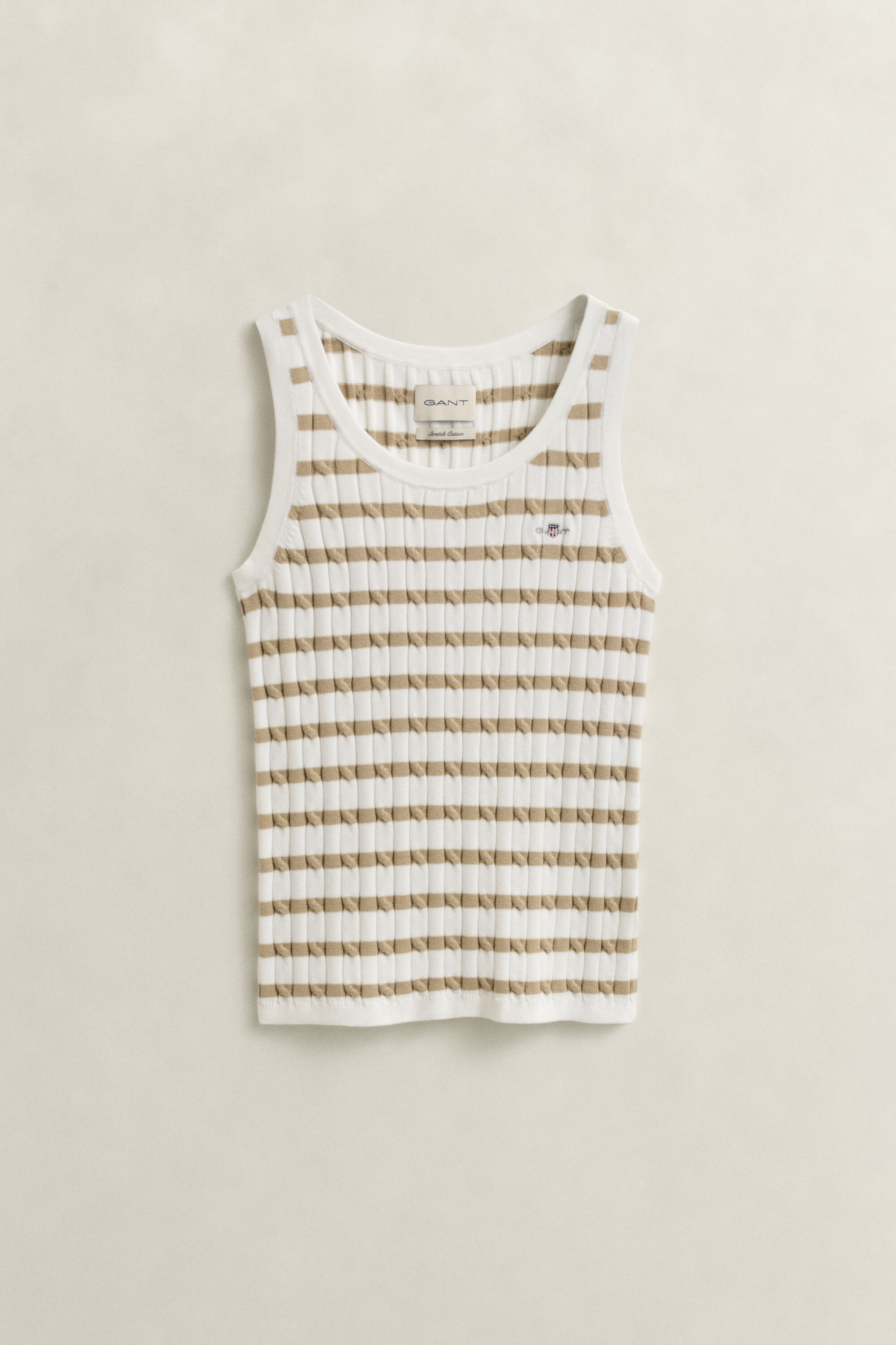 Striped Cable Knit Tank Top