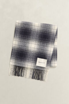 Checked Wool Scarf — EVENING BLUE 3