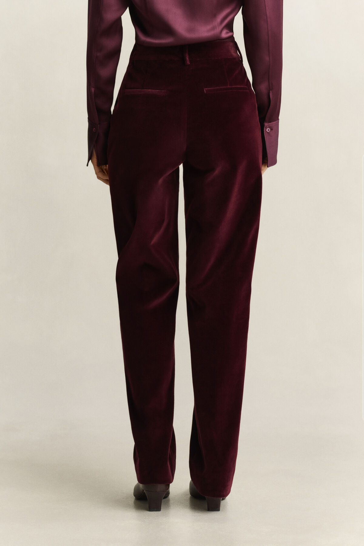 Tailored Velvet Pants — DARKENED WINE