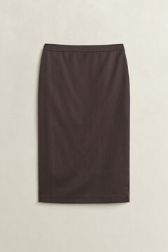 Wool Blend Pencil Skirt — DEEP BROWN 2