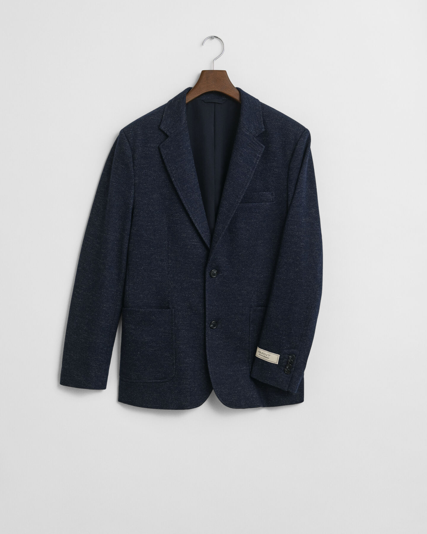Two-Tone Wool Cotton Jersey Blazer