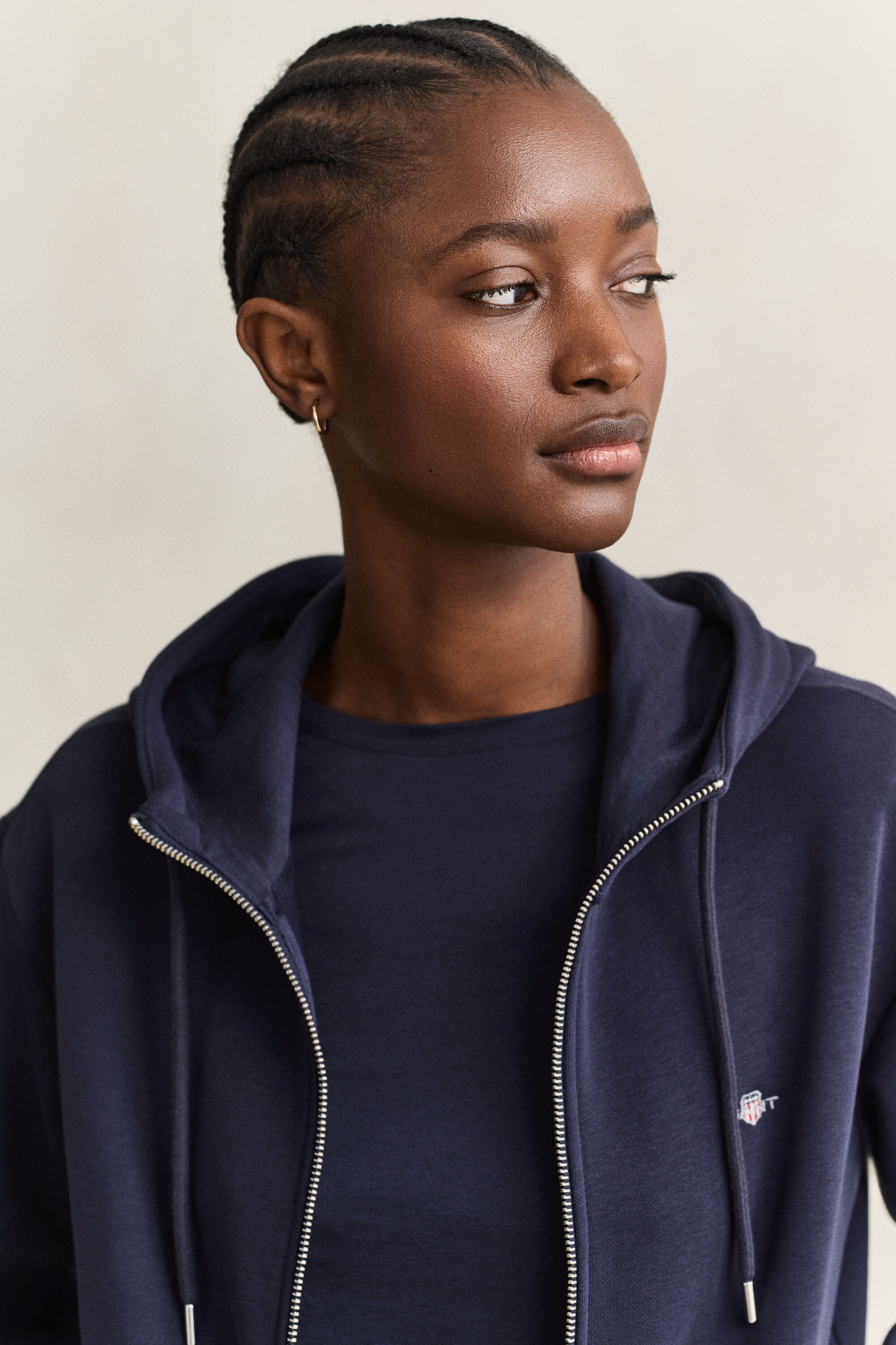 Shield Zip Hoodie — EVENING BLUE