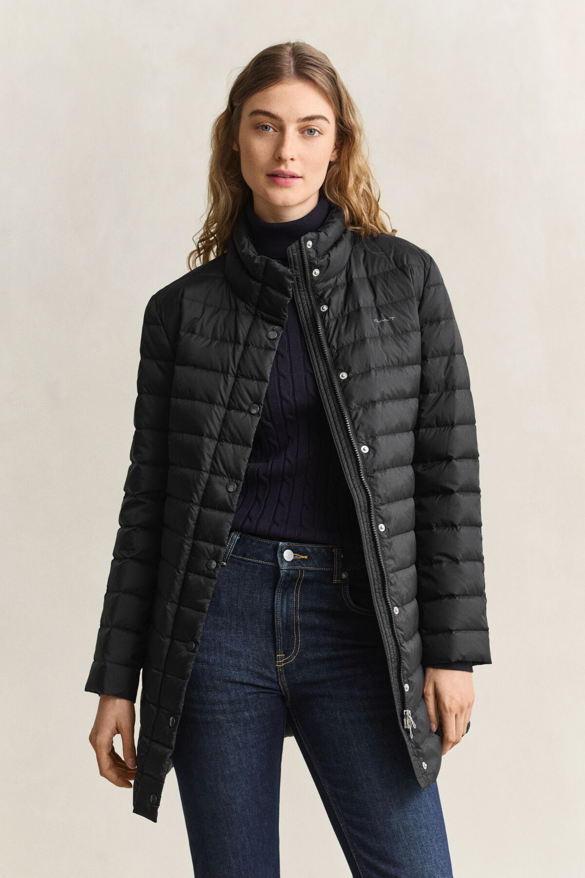 Light Down Coat — BLACK